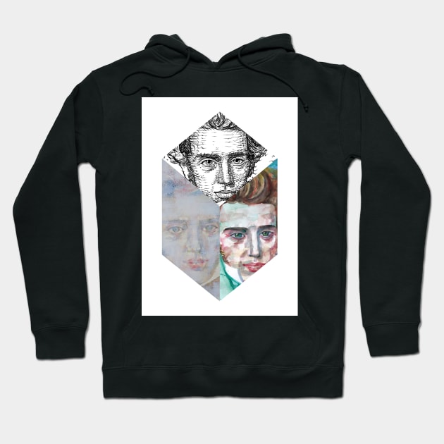 THREE TIMES SOREN KIERKEGAARD .2 Hoodie by lautir